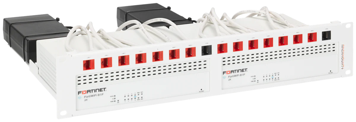 RM-FR-T22 — Rackmount para FortiGate 80F-PoE [DSL & FW] Duo