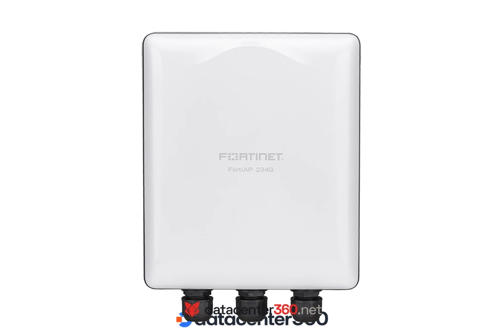 Vista de puertos del FortiAP 234G: RJ45 de 2.5 GE, RJ45 Gigabit y consola RS-232