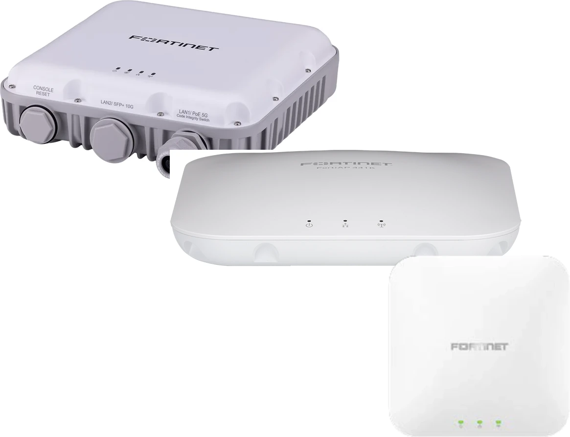 Familia de access points Fortinet FortiAP: outdoor Wi-Fi 7, indoor de alta densidad Wi-Fi 7 e indoor de acceso