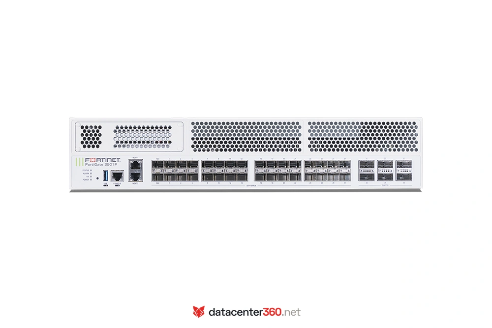 Vista posterior del FortiGate 3500F con puertos QSFP28 y SFP28