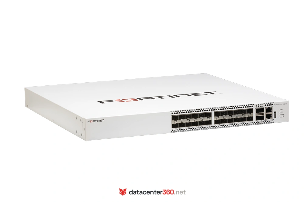 Fortinet FortiSwitch 1024E (FS-1024E) — Switch de core de campus y data center de 24 puertos SFP+ 10G con 2 uplinks QSFP28 de 100G