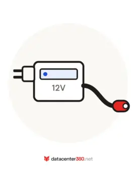 Ilustración de referencia de un adaptador de corriente Fortinet — DataCenter360.net