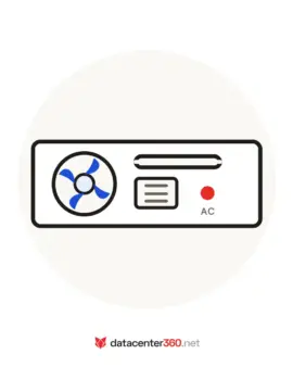 Ilustración de referencia de un módulo de fuente de poder Fortinet — DataCenter360.net